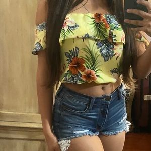 Yellow crop top